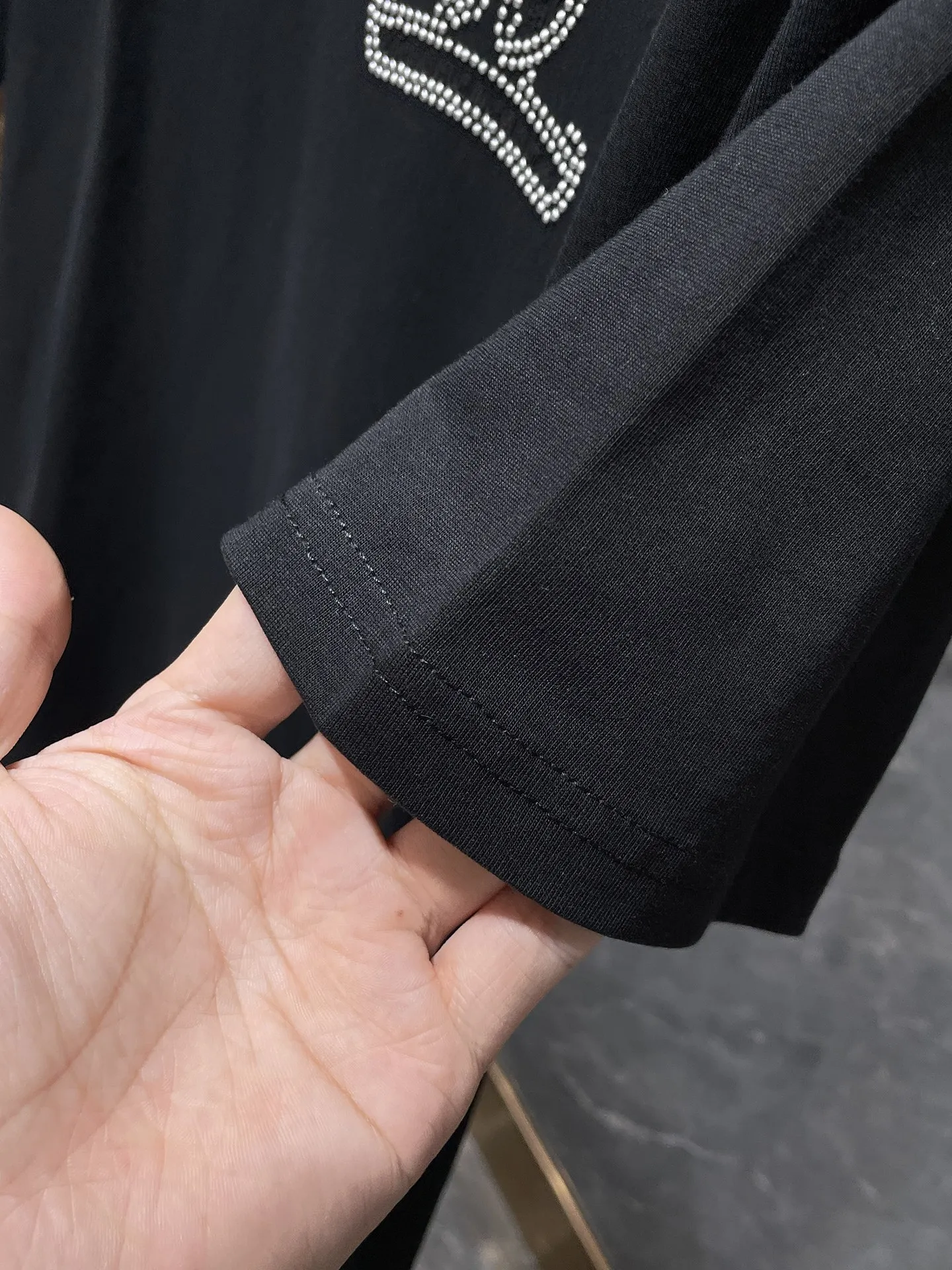 P180 New in summer Chrome Hearts 25ss High weight, environmentally friendly and high-quality top fabric 280g Chrome silicone hot diamond cross horseshoe short sleeves, counter synchronization, replica version 1:1 Recommended colors: white, black